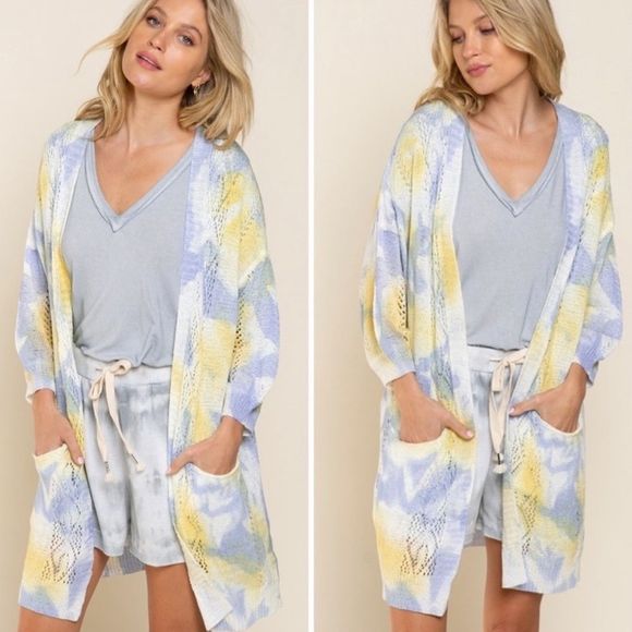 POL Hand Dyed Kimono Cardigan Size Small New - Picture 4 of 15